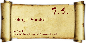Tokaji Vendel névjegykártya